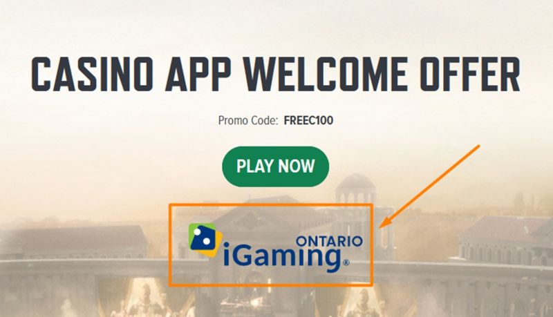  iGaming Ontario logo on the casino’s page