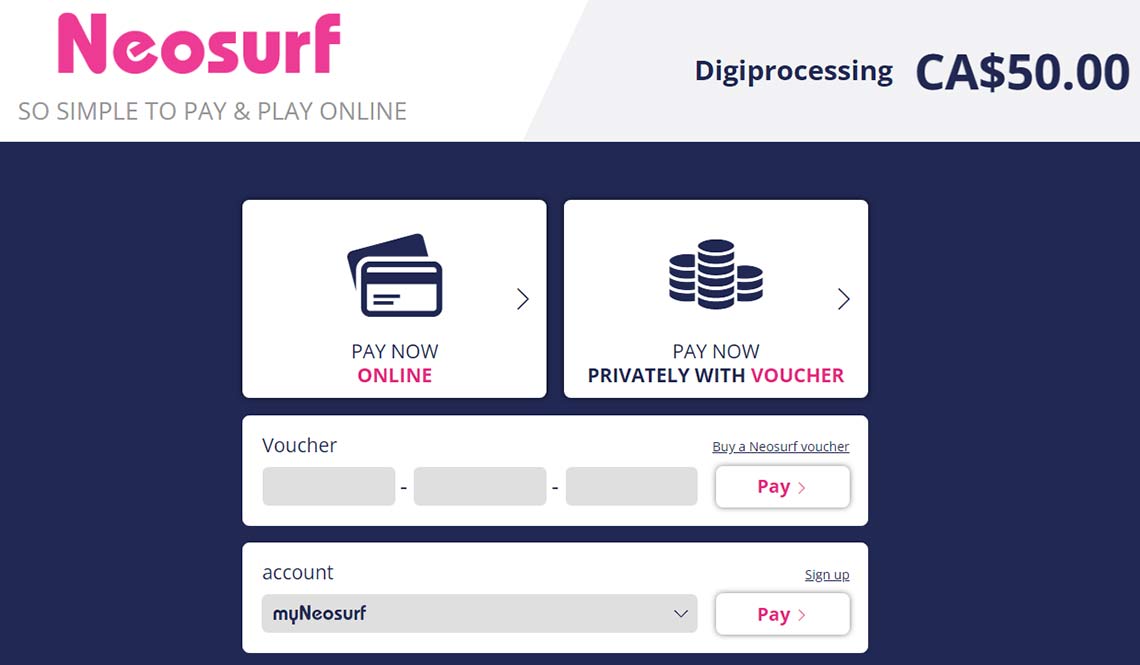 pay online with Neosurf